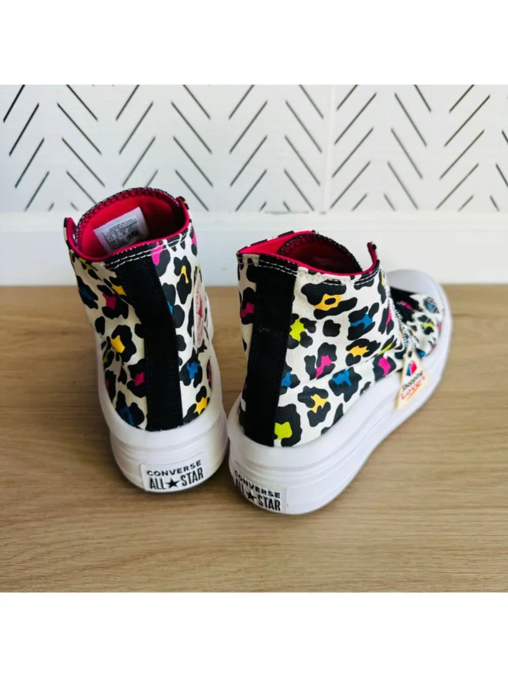 ❤️Converse All Star Ctas Move Hi Kids Shoes 5.5 Platform Leopard Sneaker 272376C